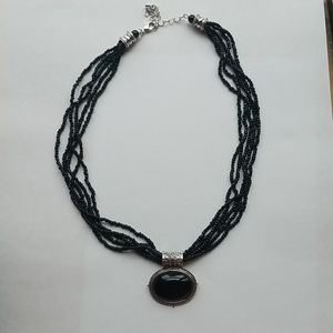 Beaded black necklace
